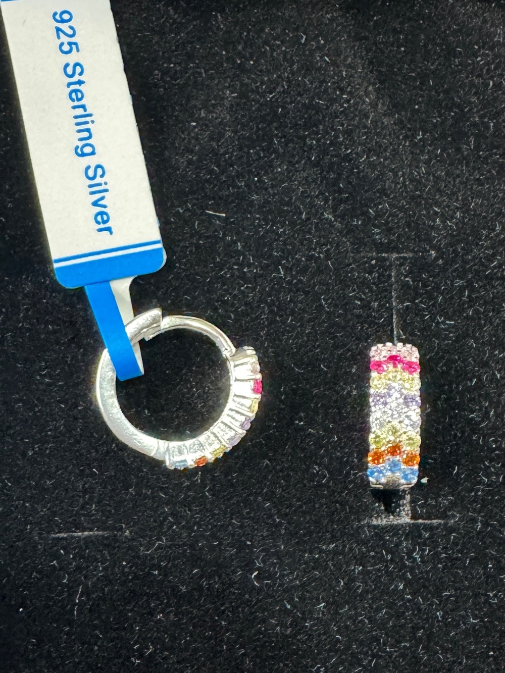 Moissanite 925 Sterling silver Crystal Huggie Earrings - Women Jewelry